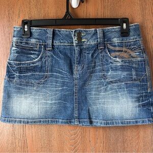 Hydraulic Y2K Blue Denim Medium Wash Low Rise Mini Skirt Women's 9/10 Medium